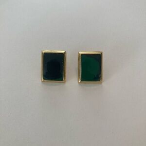 Elegant Golden and Green Earrings